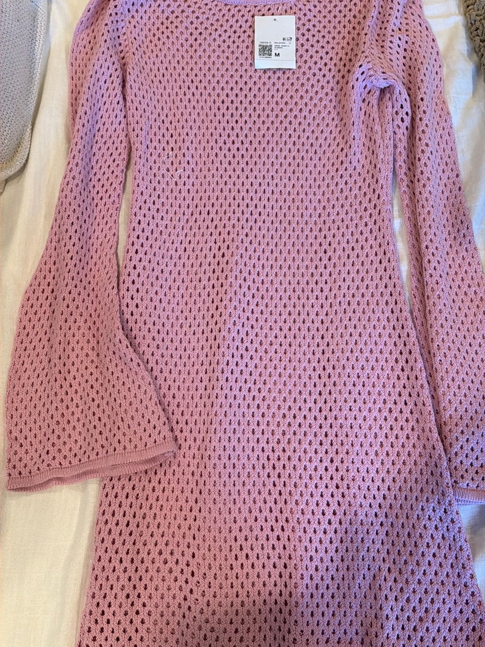 Forever 21 Blossom Pink Open-Knit Dress